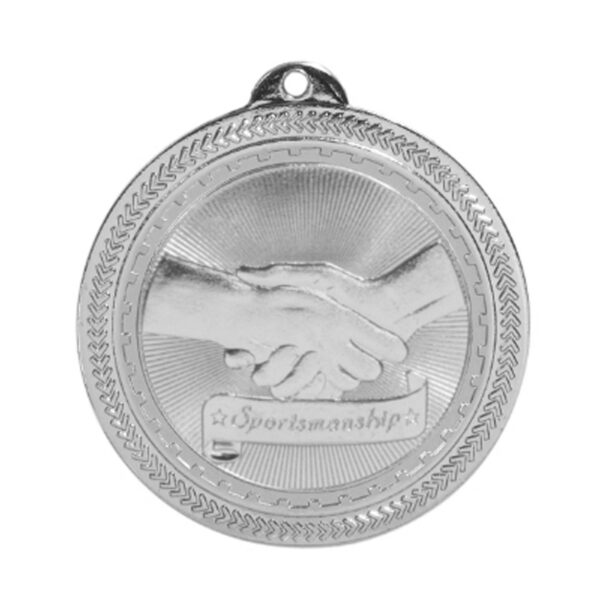 2" Bright Silver Sportsmanship Laserable BriteLazer Medal