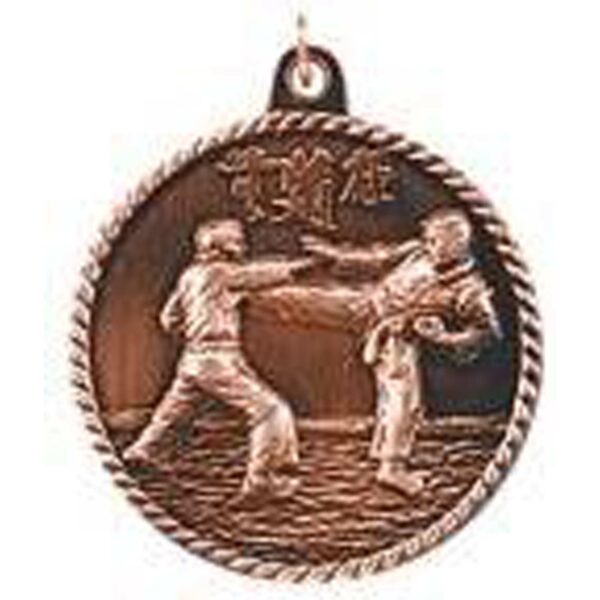 2" Antique Bronze Martial Arts High Relief Medal