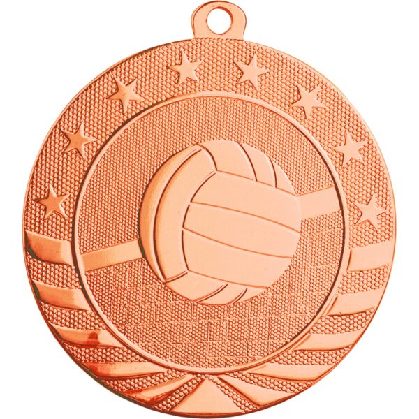 2 3/4" Bright Bronze Volleyball Starbrite Medal