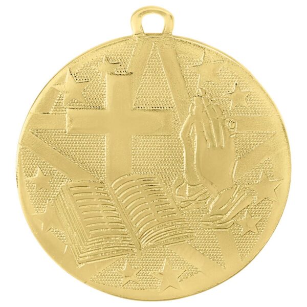 2" Gold Superstar Religion Medal
