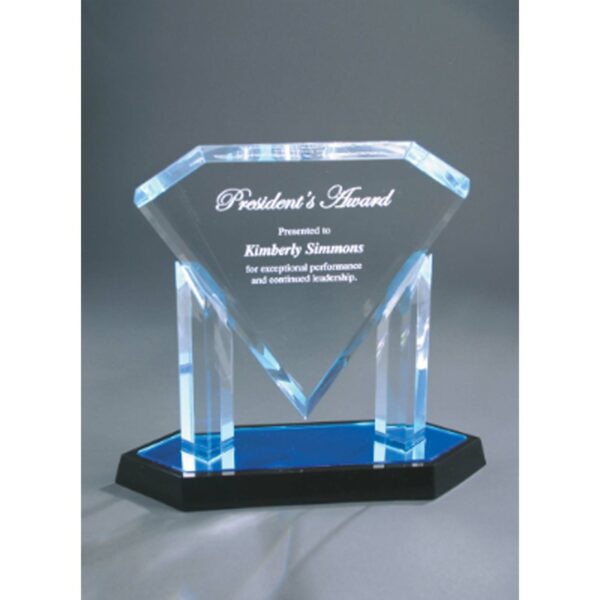 9 1/2" Blue Floating Diamond Acrylic