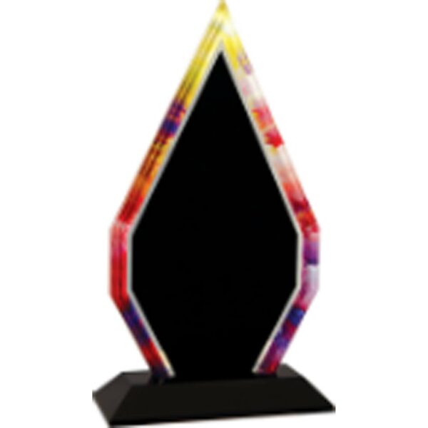 9" Watercolor Diamond Acrylic with Black Base