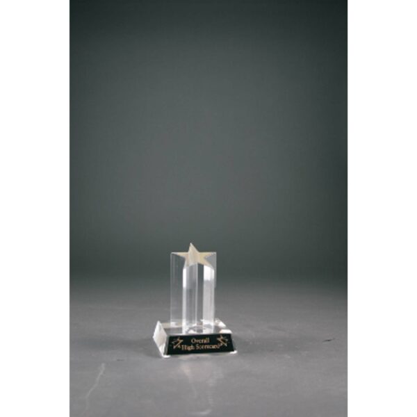 5" Clear Single Star Column Acrylic with Clear Base