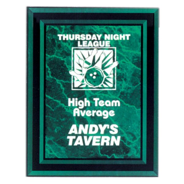 7" x 9" Green Marble Border Clear-Plaq Acrylic