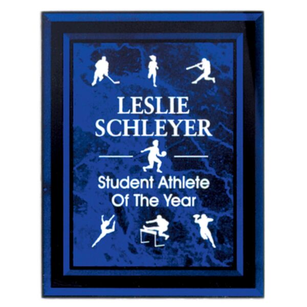 9" x 11" Purple Marble Border Clear-Plaq Acrylic