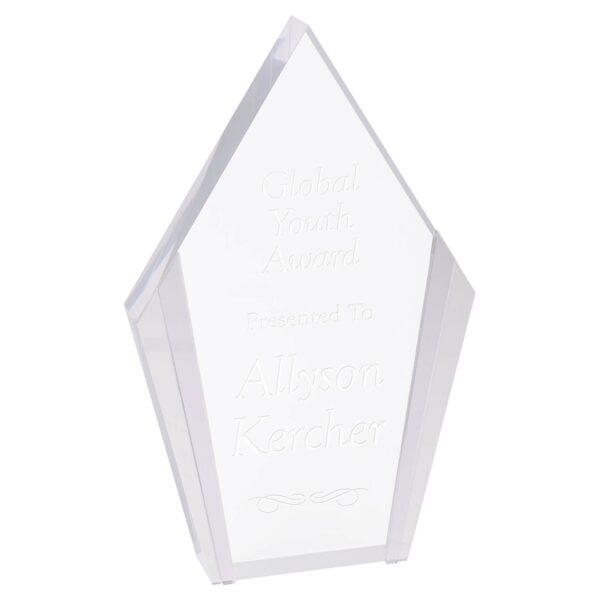 5 1/4" x 8 1/2" Diamond Acrylic with Silver Edges