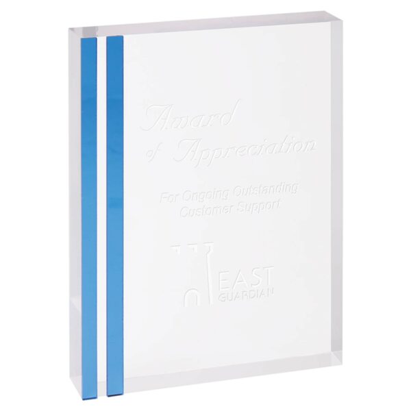 5" x 7" Rectangle Acrylic with Blue Edge