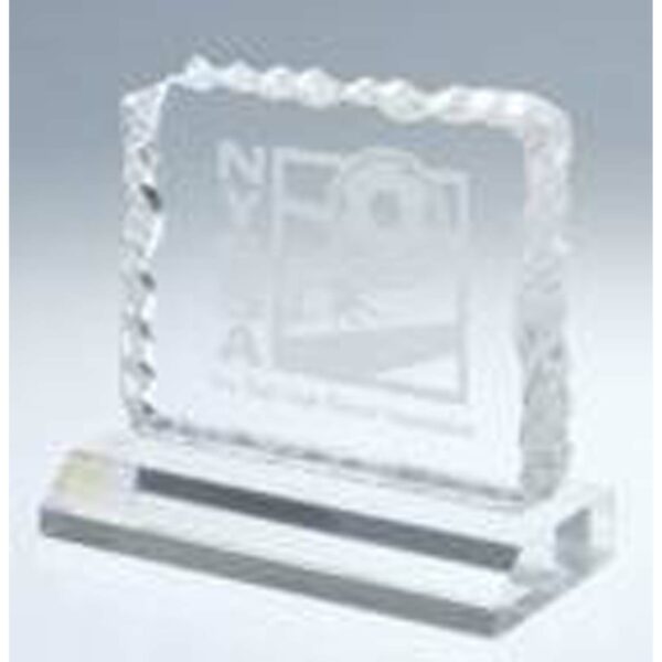5 1/2" x 4 1/2" Jade Cracked Ice Acrylic Blank with Base