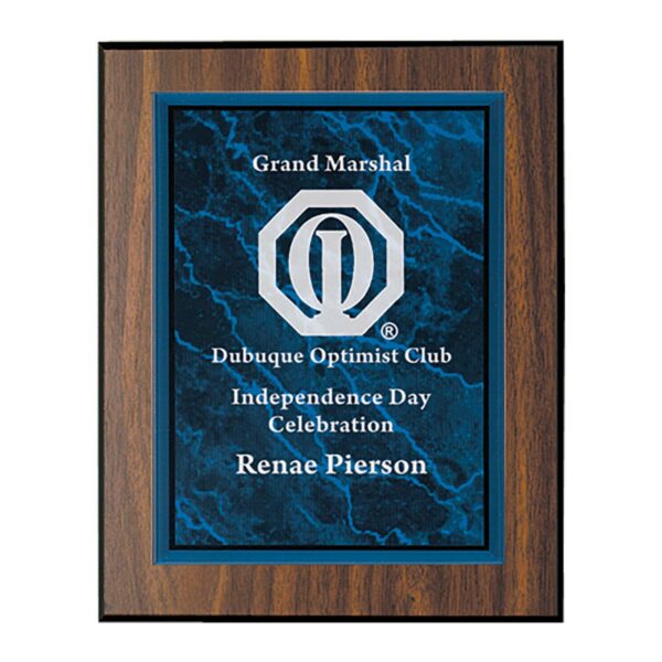 5" x 7" Blue Marble Acrylic Plaque Plate