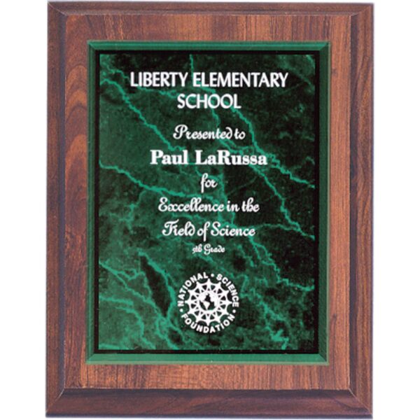 5" x 7" Green Marble Acrylic Plaque Plate