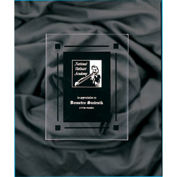 8" x 10" Solid Black Acrylic Clear-Plaq