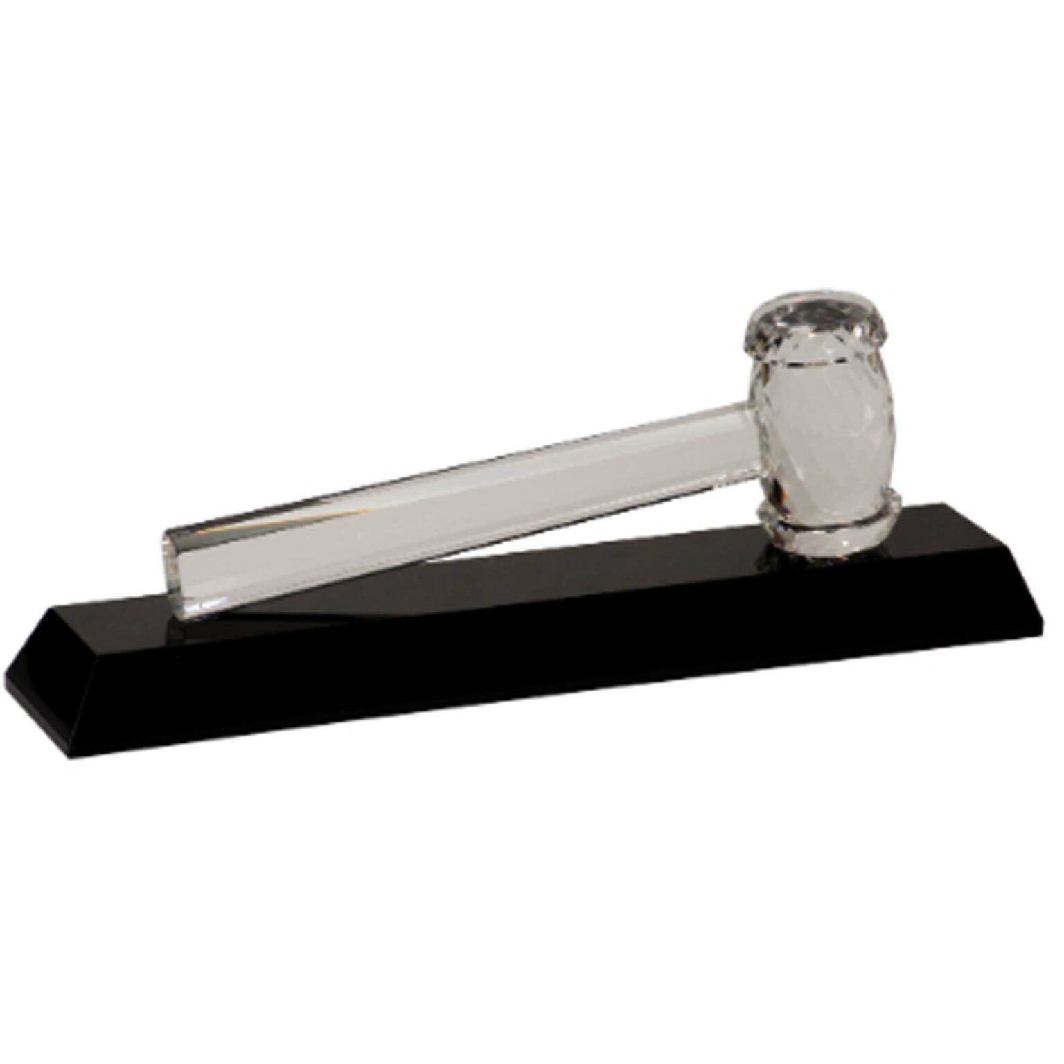 Crystal Gavel on a Black Crystal Base | Viking Awards and Engraving