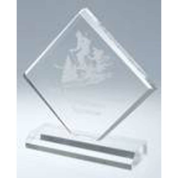 5" x 5" Clear Diamond Jewel Beveled Acrylic Blank
