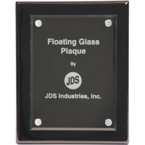 8" x 10" Black Piano Finish Floating Glass Plaque