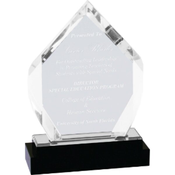 7" Silver Fusion Diamond Impress Acrylic with Black Glass Base