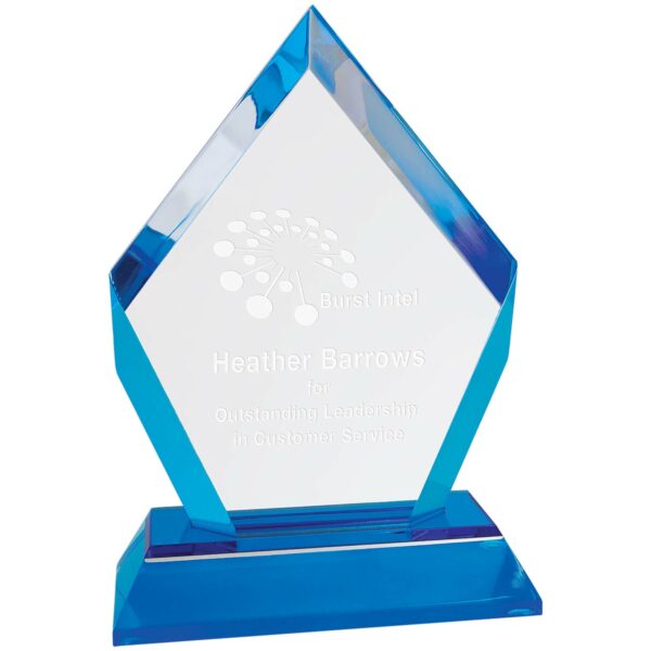 6" Blue Frosted Base Diamond Impress Acrylic