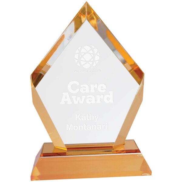 6" Gold Frosted Base Diamond Impress Acrylic