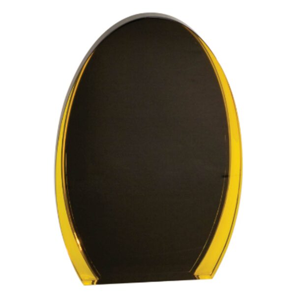7" Black/Gold Luminary Oval Acrylic
