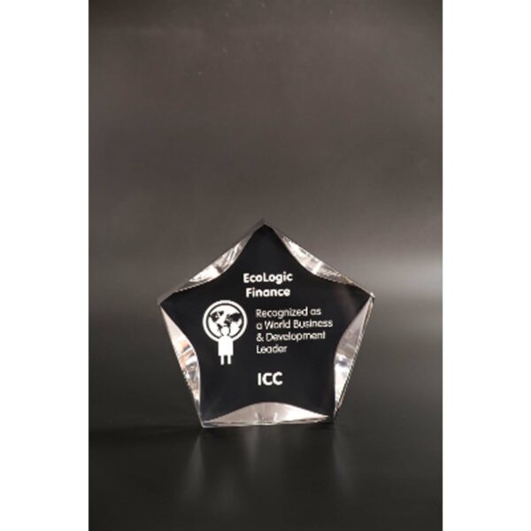 5" Black/Clear Luminary Star Acrylic