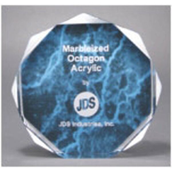 5" Blue Marble Octagon Award Acrylic