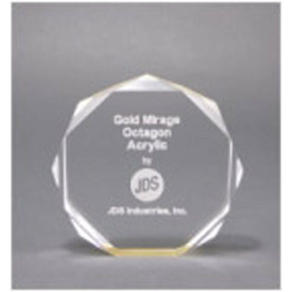 6" Gold Octagon Acrylic Award