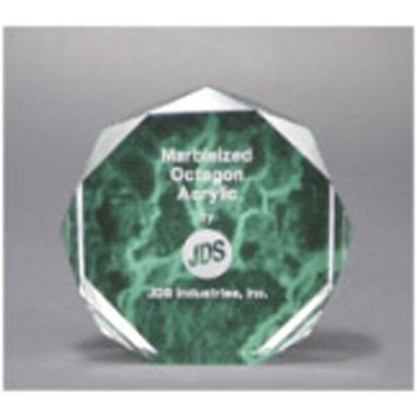 6" Green Marble Octagon Acrylic Award