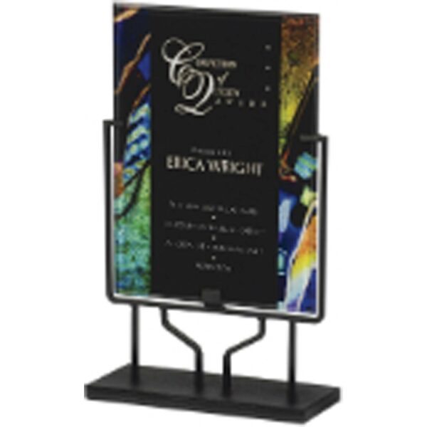 9 1/2" x 16" Blue Acrylic Art Plaque with Iron Stand