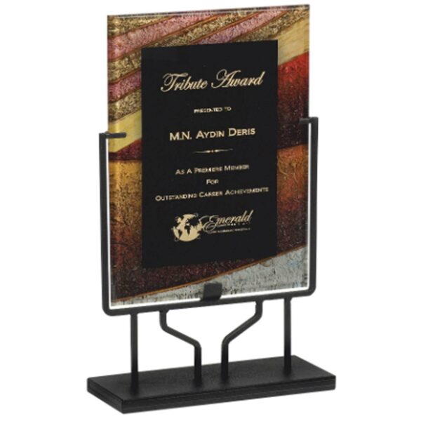 9 1/2" x 16" Autumn Harvest Acrylic Art Plaque with Iron Stand