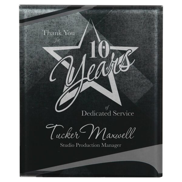 8 3/4" x 11 3/4" Black/Silver Apex Acrylic Plaque with Hanger