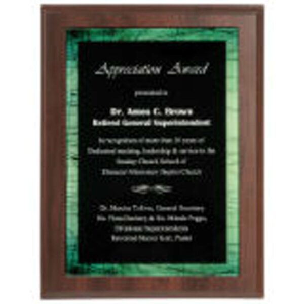 6 7/8" x 9 7/8" Green Galaxy Acrylic Plaque Plate