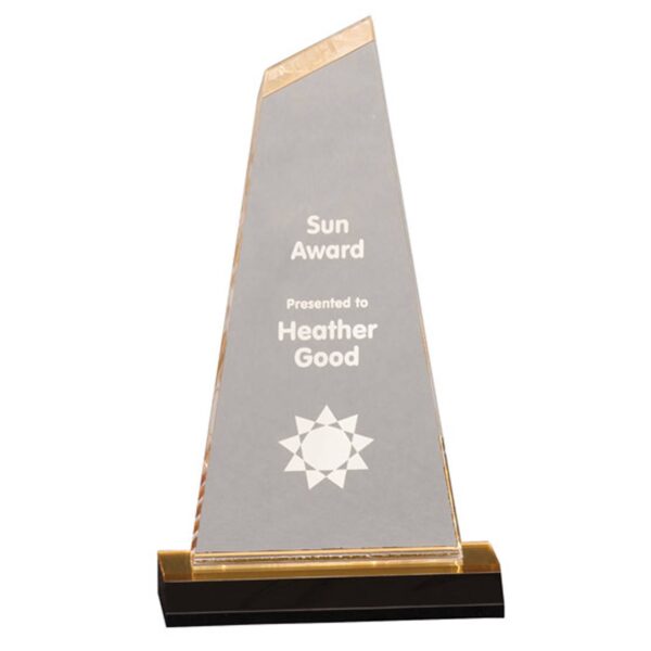 5" x 10" Gold Reflection Optima Acrylic with 6" Gold Mirror Base