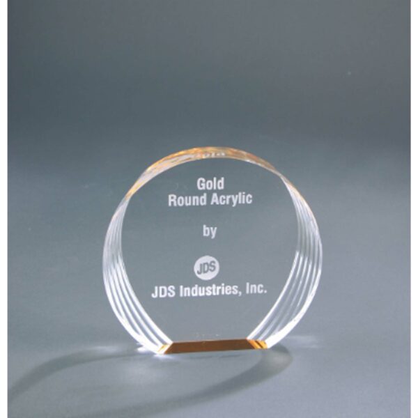 5 3/8" x 5" Gold Round Acrylic