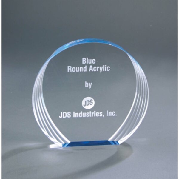 6 1/2" x 6" Blue Round Acrylic