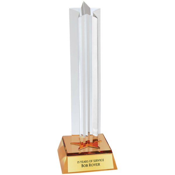 8 1/2" Gold Star Column Acrylic with Gold Base
