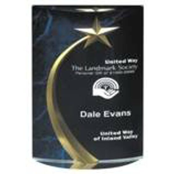 6" Blue Marble Rounded Shooting Star Acrylic