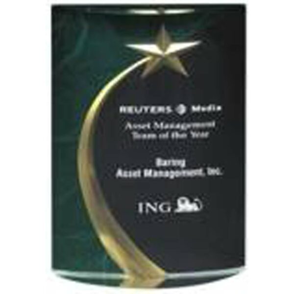 6" Green Marble Rounded Shooting Star Acrylic