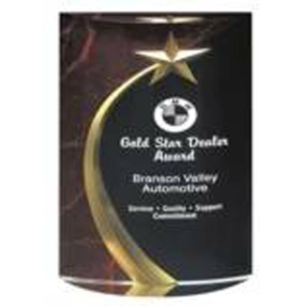 6" Red Marble Rounded Shooting Star Acrylic