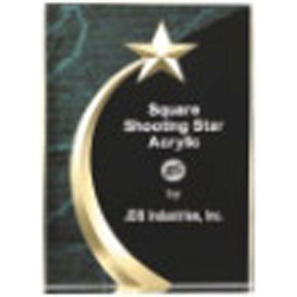 6" Green Marble Square Shooting Star Acrylic