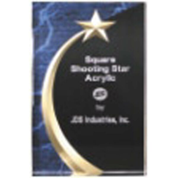 6 3/4" Blue Marble Square Shooting Star Acrylic