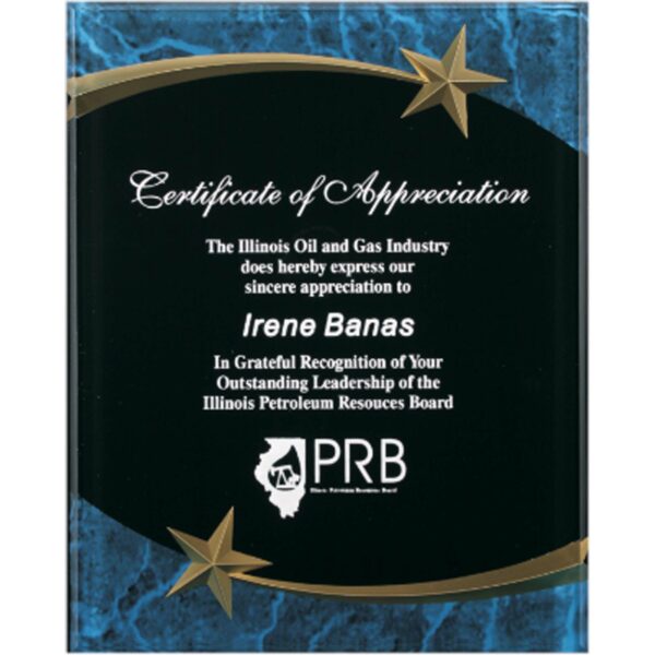 7" x 9" Blue Marble Shooting Star Acrylic Plaque