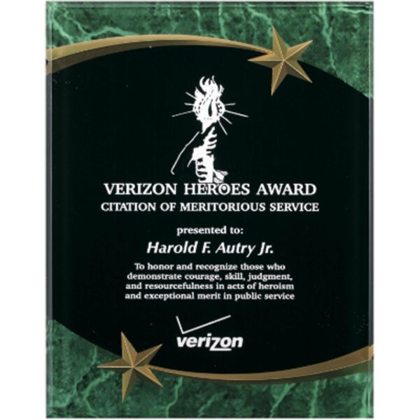 9" x 11" Green Marble Shooting Star Acrylic Plaque