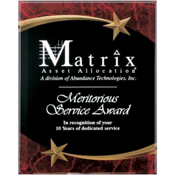 9" x 11" Red Marble Shooting Star Acrylic Plaque