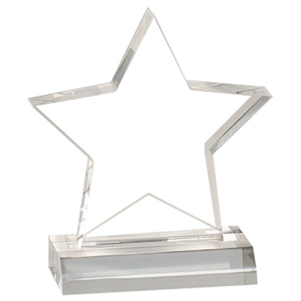 5" x 5" Clear Star Acrylic Award with 4" Base