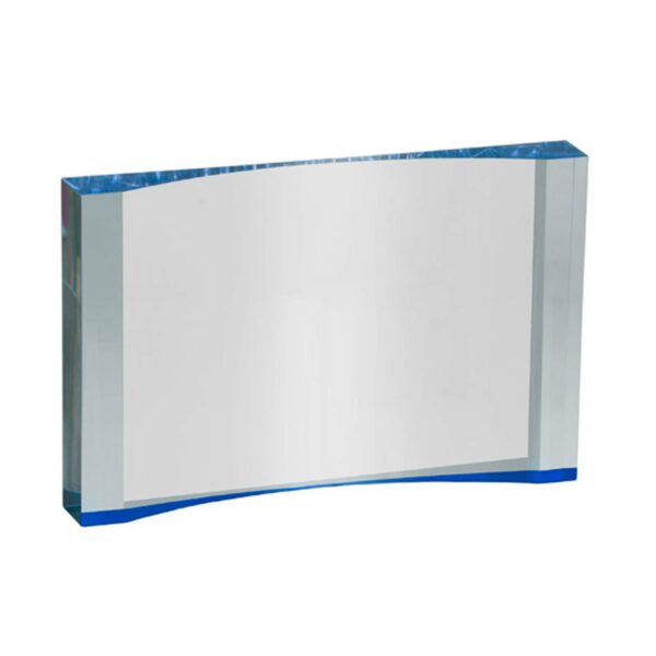 5" x 3 1/2" Blue 1" Thick Acrylic Crescent
