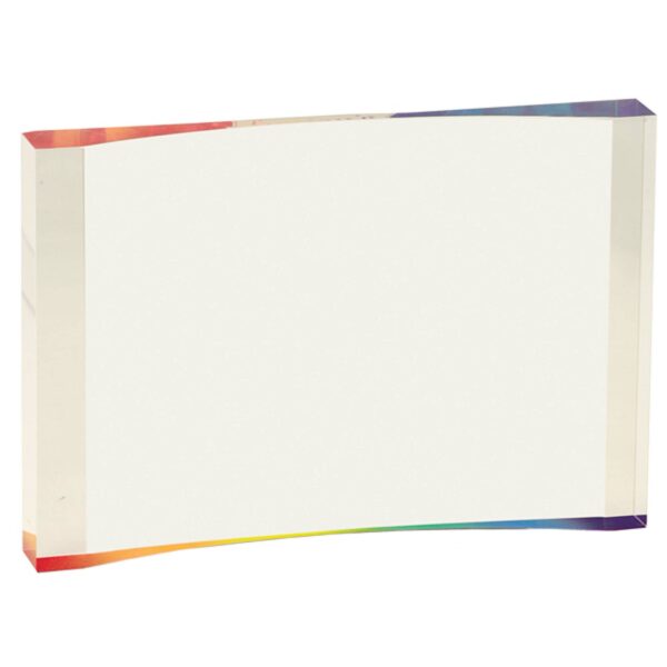 7" x 4 1/2" Rainbow 1" Thick Acrylic Crescent