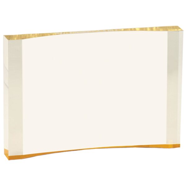 8" x 5 1/2" Gold 1" Thick Acrylic Crescent