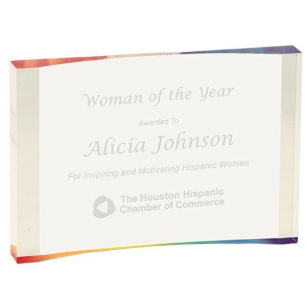 8" x 5 1/2" Rainbow 1" Thick Acrylic Crescent