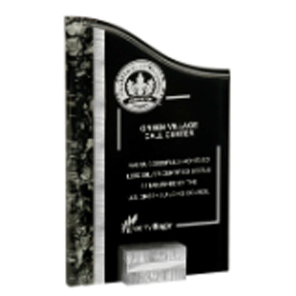 5" x 8" Silver/Black Victory SunRay Acrylic with Aluminum Base