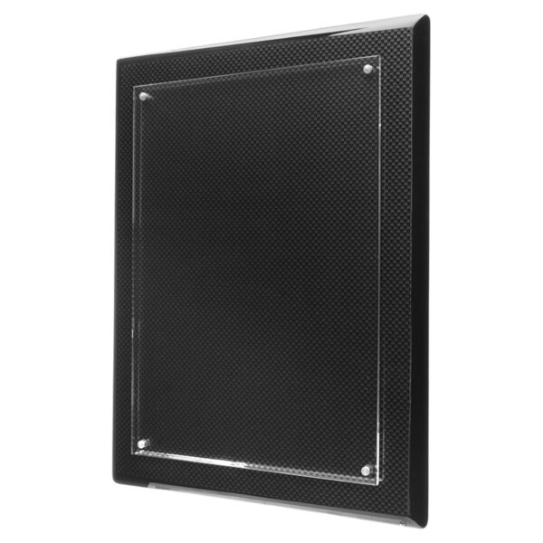 9" x 12" Carbon Fiber Piano Finish Floating Acrylic Plaque