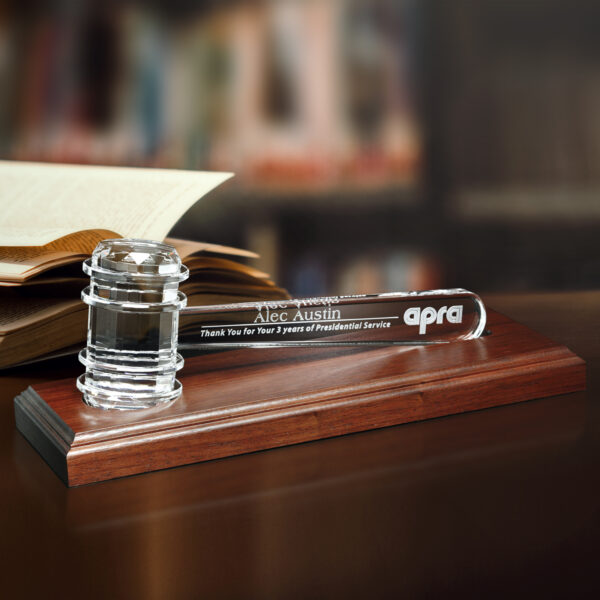 Crystal Gavel on Royal Finish Base 11-1/2" W
